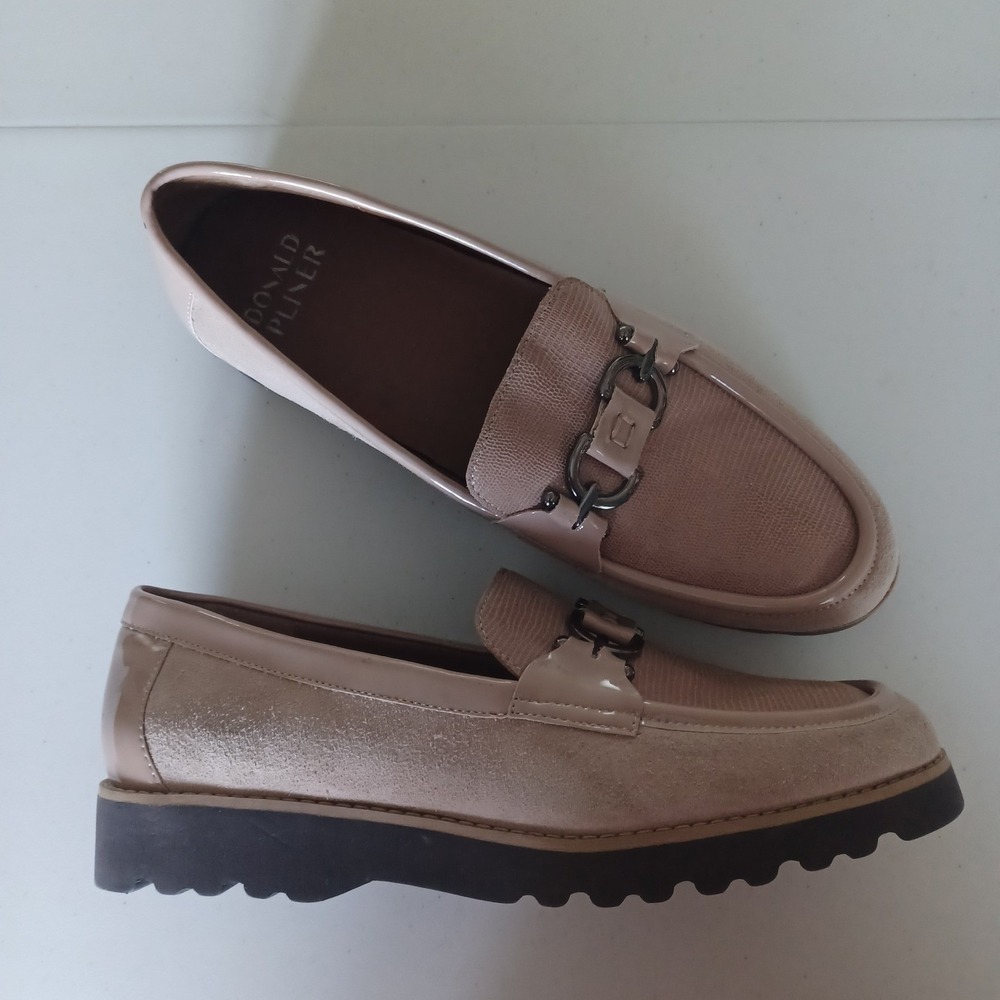 Donald Pliner Womens Blush Pink Leather Lug Sole Bit Loafers HPCLIO-CS Size 10M - Picture 9 of 16
